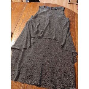 Size 8 Lauren Ralph Lauren Black White Sleeveless Ruffle Top Midi Dress Sundress